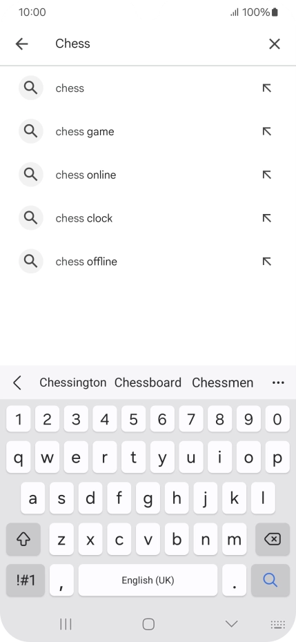 Key in the name or subject of the required app and press the search icon.