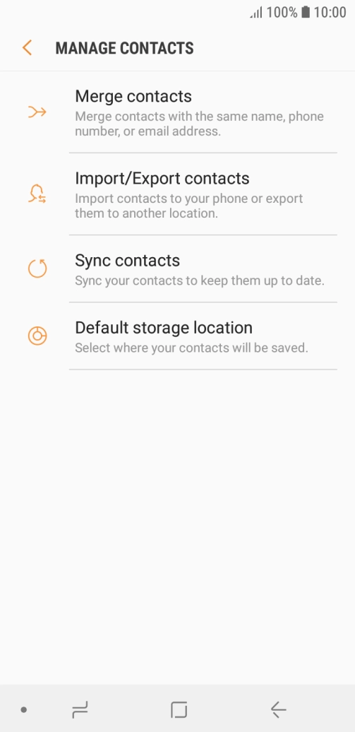 Press Import/Export contacts.
