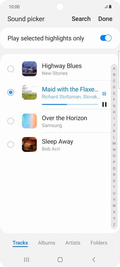 Once you've found a ring tone you like, press Done.