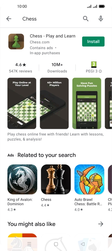 Press the required app.