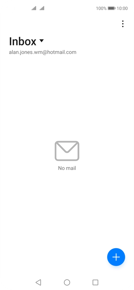 If this screen is displayed, you email account has been recognised and set up automatically. Follow the instructions on the screen to key in more information and finish setting up your phone.