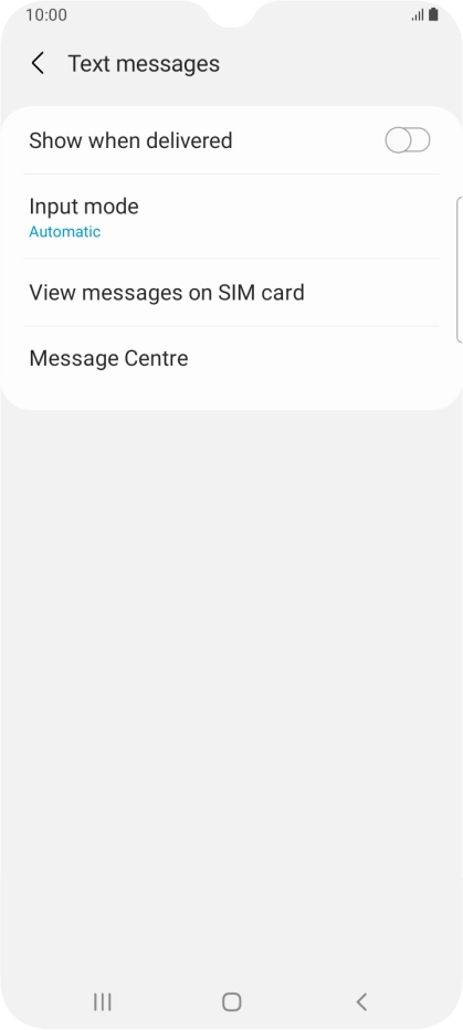 Press Message Centre.