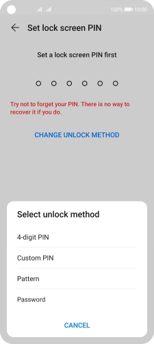 Press the required phone lock code and follow the instructions on the screen to create an additional phone lock code.