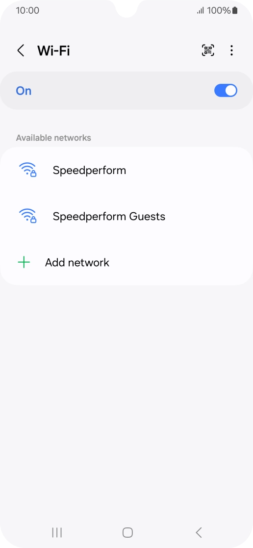 Press the required Wi-Fi network.