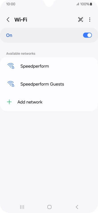 Press the required Wi-Fi network.