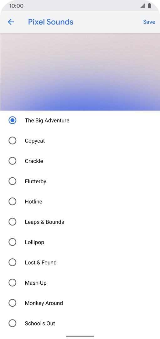 Press the required ring tone to hear it.