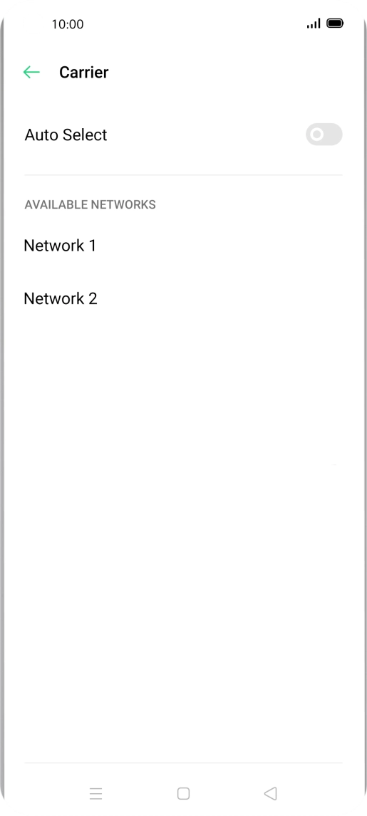 Press the required network.