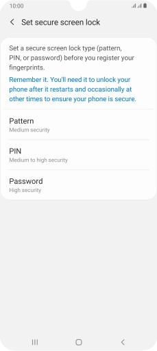 Press the required phone lock code and follow the instructions on the screen to create an additional phone lock code.