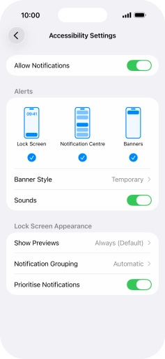 Press the indicator next to 