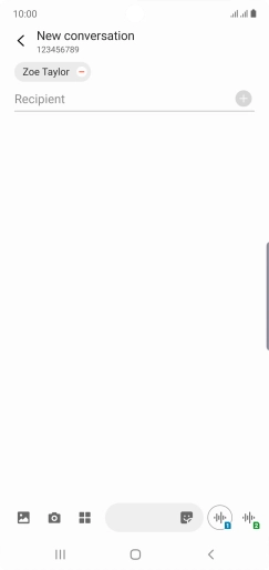 Press the text input field and write the text for your SMS.