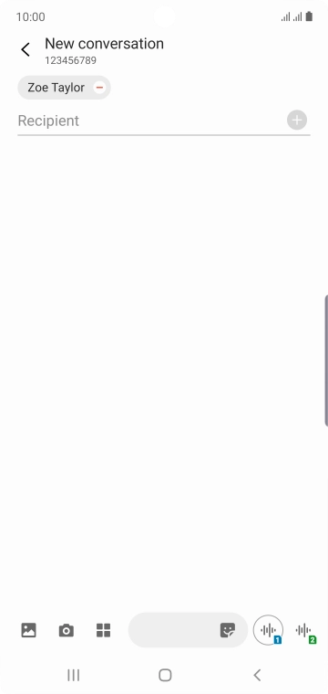 Press the text input field and write the text for your SMS.