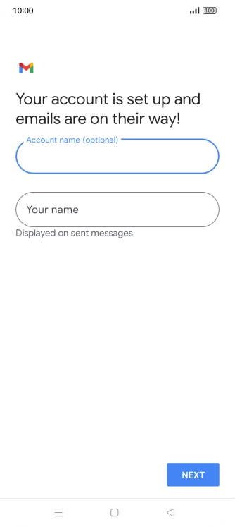 Press Your name and key in the required sender name.