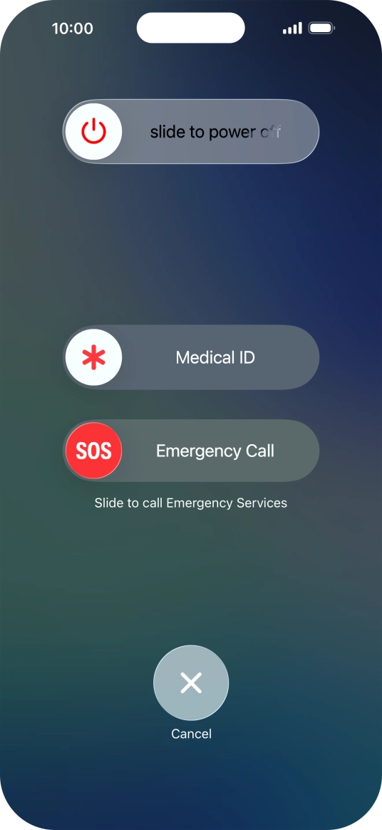 Press and drag the power off icon right.
