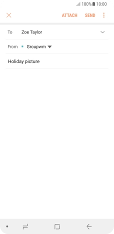 Press the text input field and write the text for your email message.