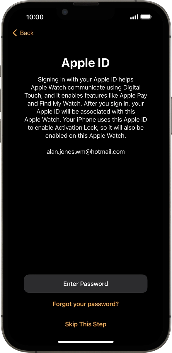 On your phone: Press Enter Password.