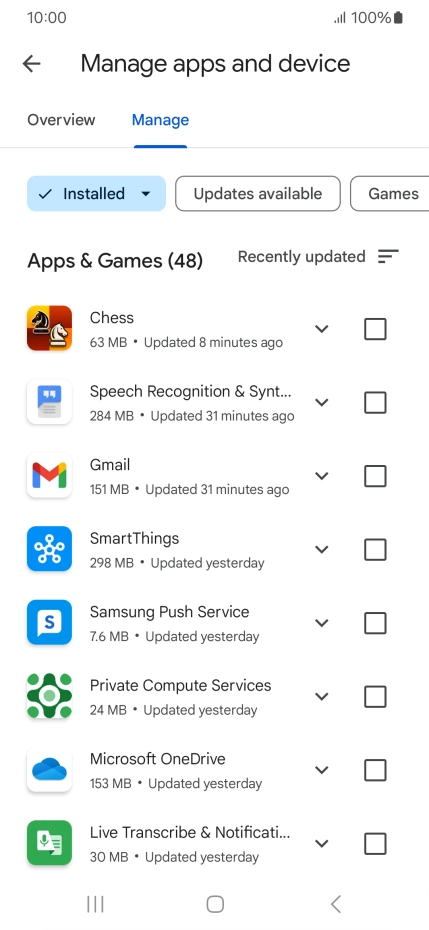 Press the required app.