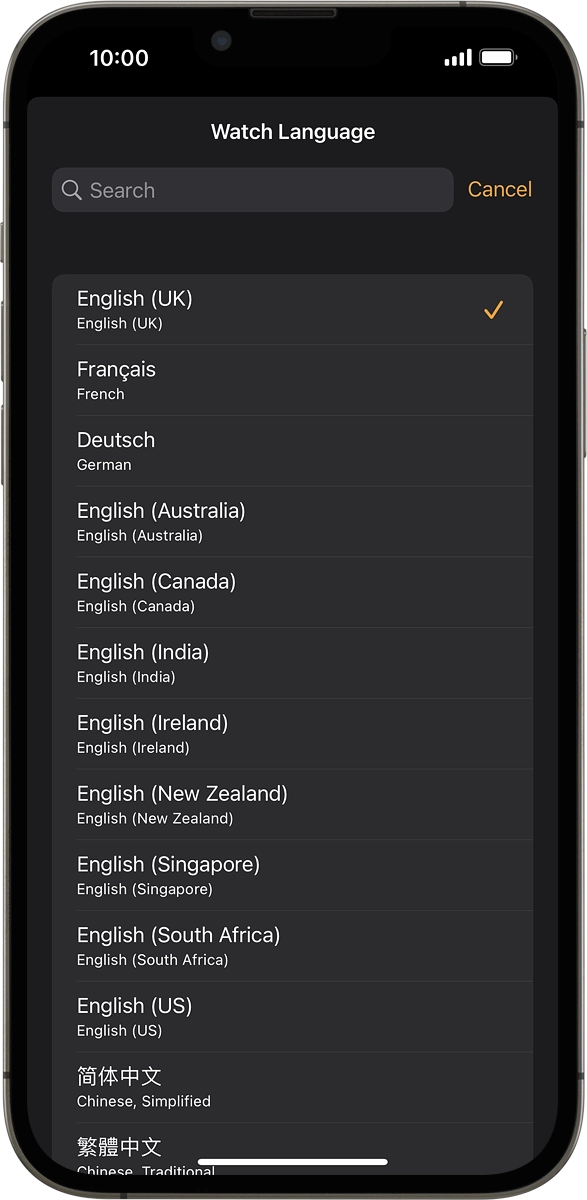 On your phone: Press the required language.