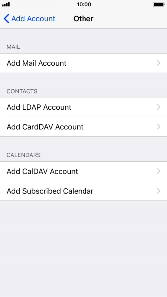 Press Add Mail Account.