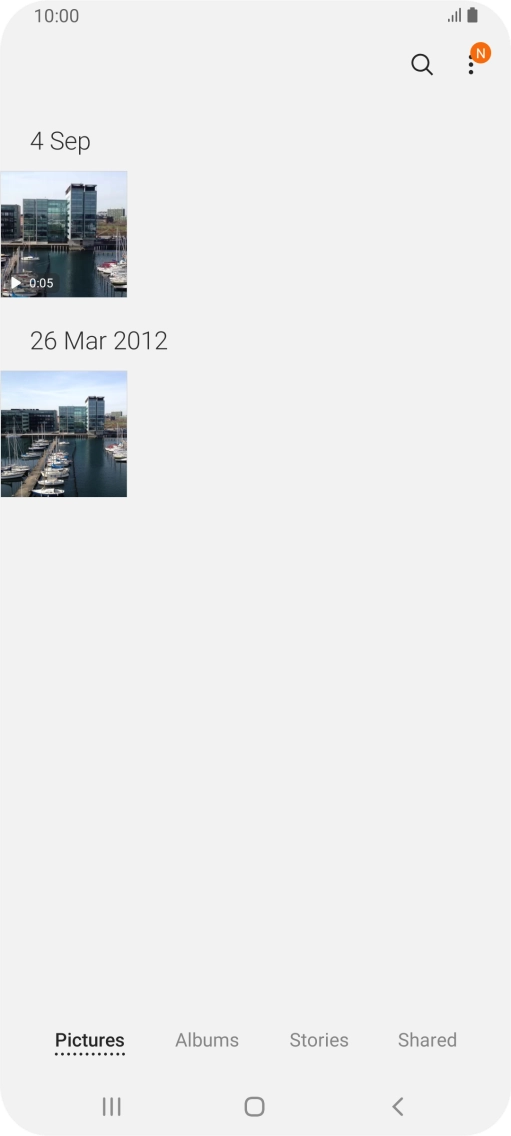 Press Albums and go to the required folder.