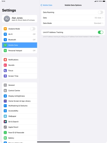 Press the indicator next to 