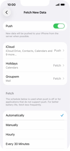 Press the indicator next to 