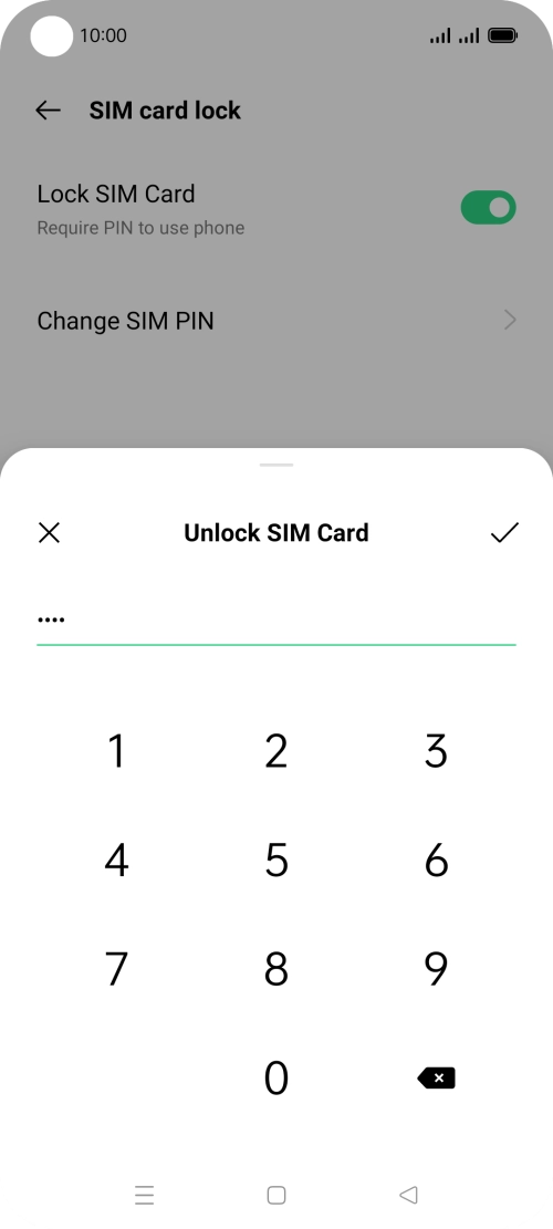 Key in your PIN and press the confirm icon. The default PIN is 1111.