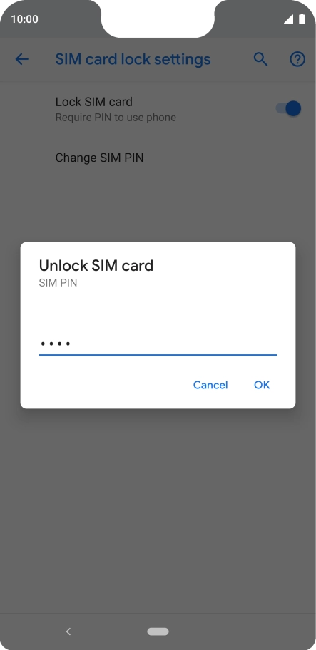 Key in your PIN and press OK. The default PIN is 1111.