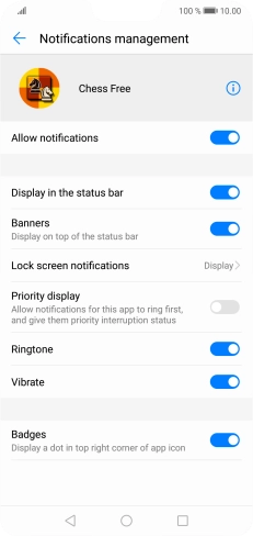 Press the indicator next to 