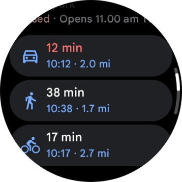 Press the required mode of transportation.