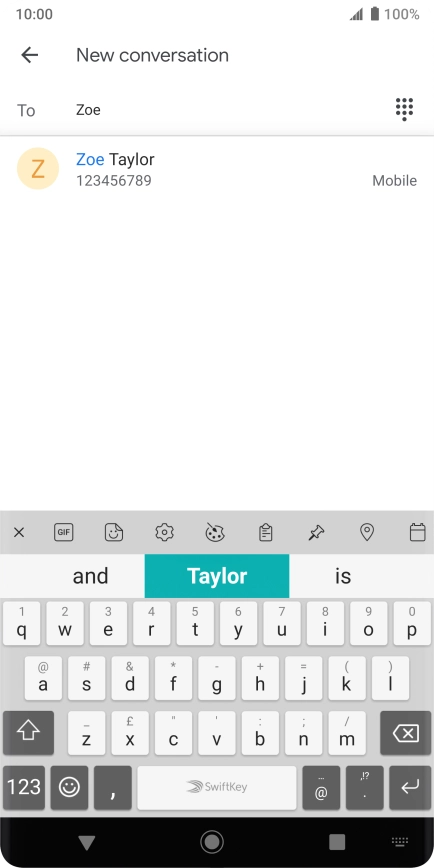 Press the required contact.