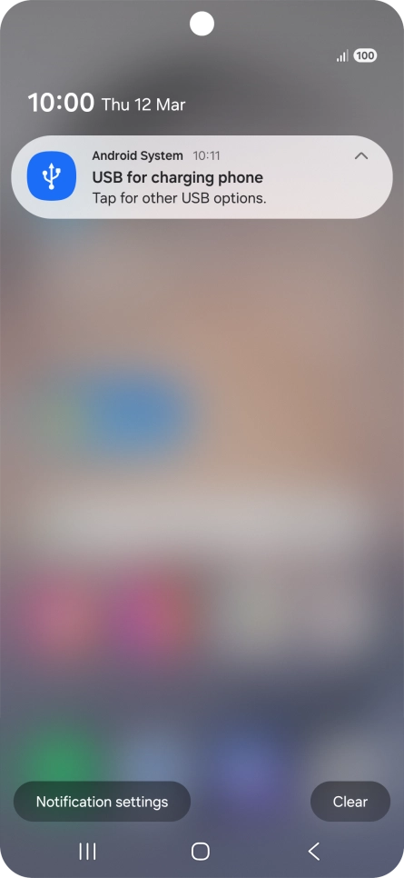 Press Tap for other USB options..