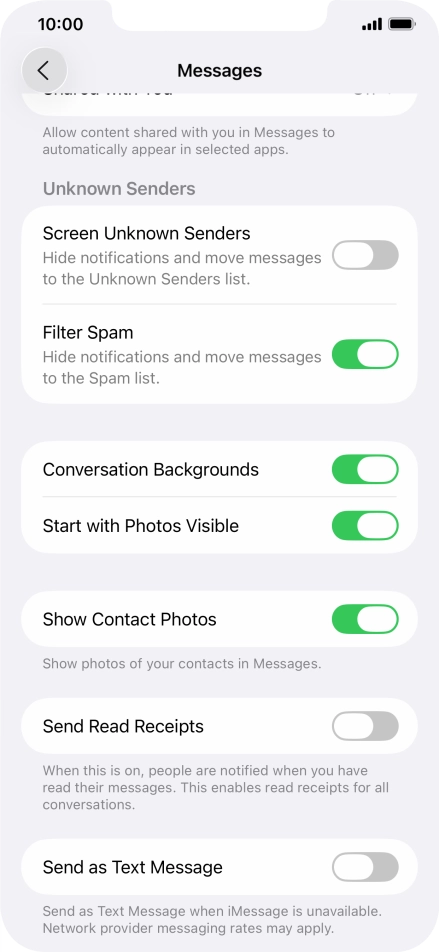 Press the indicator next to 
