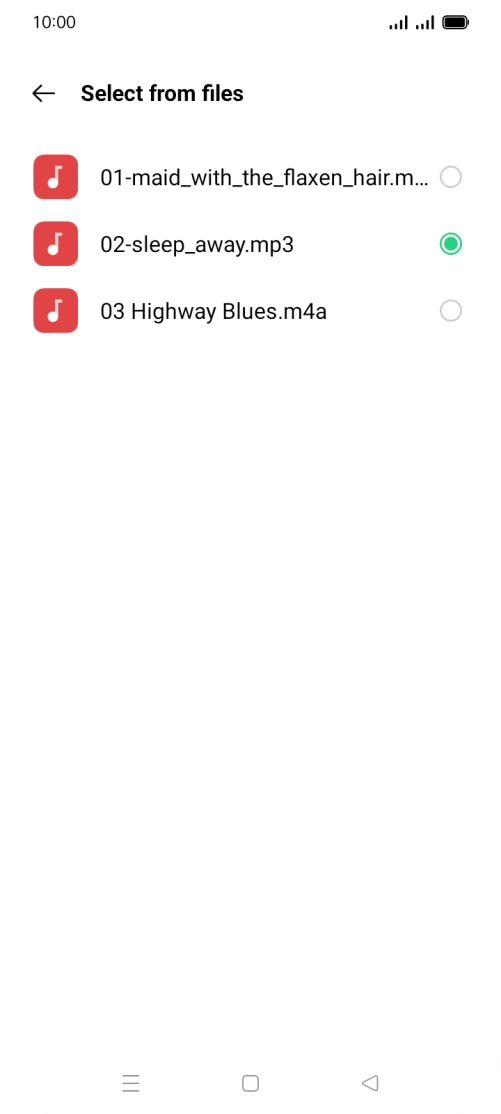 Once you've found a ring tone you like, press the Return key.
