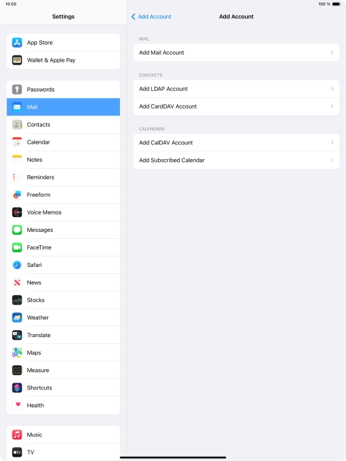 Press Add Mail Account.