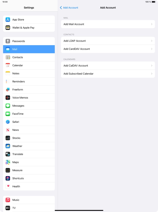 Press Add Mail Account.
