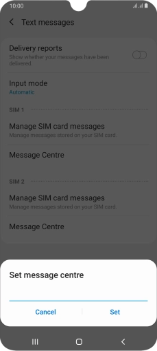 Key in +447958879879 and press Set.