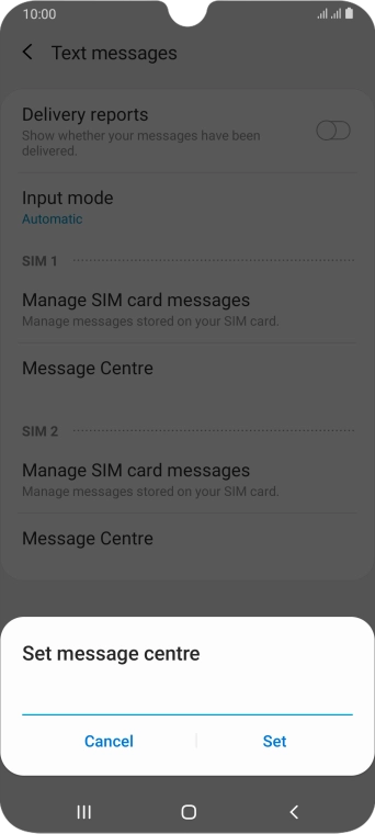 Key in +447958879879 and press Set.