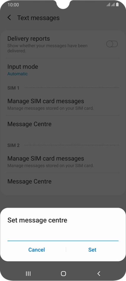 Key in +447958879879 and press Set.