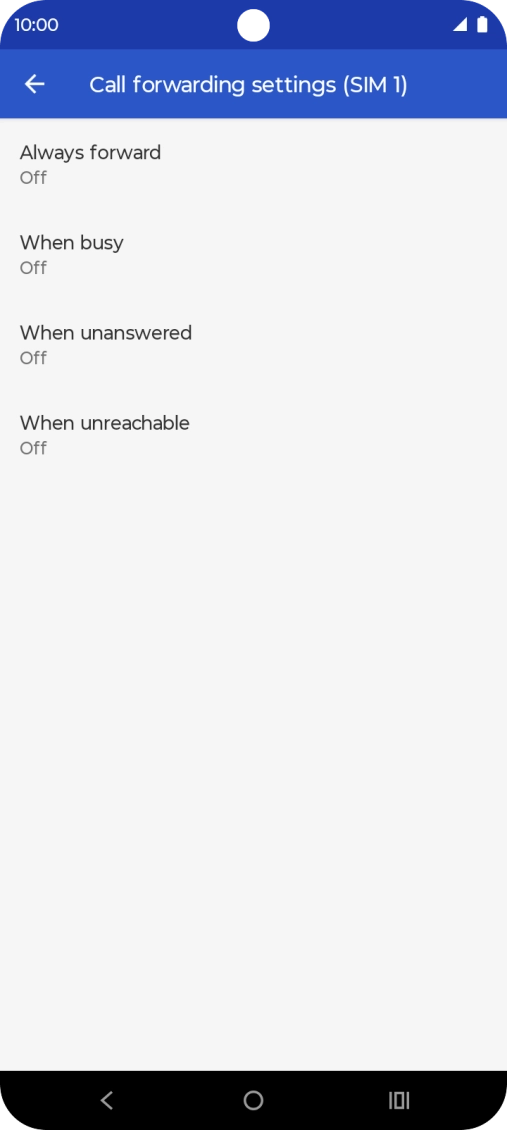 Press the required divert type.