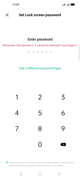 Press Use a different password type.