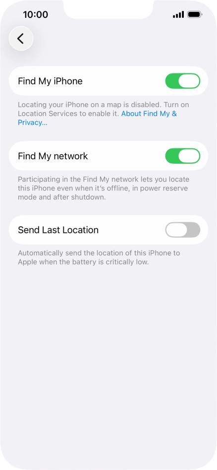 Press the indicator next to 