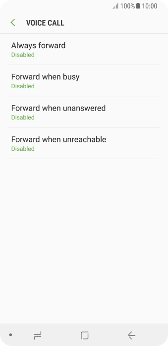 Press the required divert type.