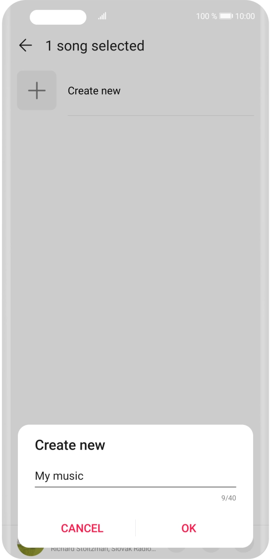 Key in a name for the playlist and press OK.