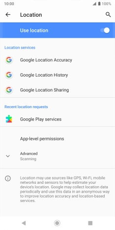 Press Google Location Accuracy.