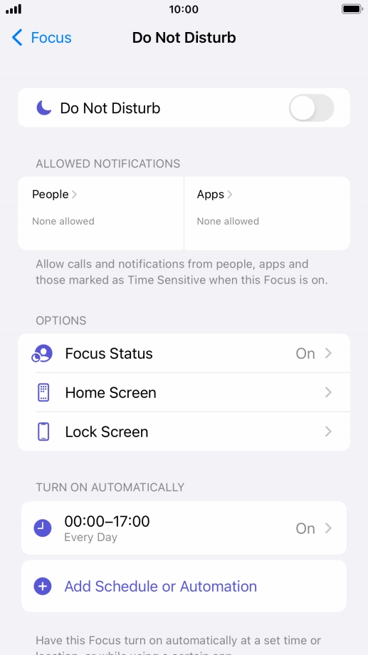 Press People and follow the instructions on the screen to select which contacts you would like to receive calls and notifications from when Do Not Disturb is turned on.