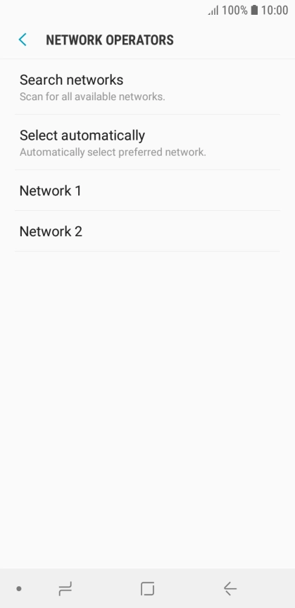 Press the required network.