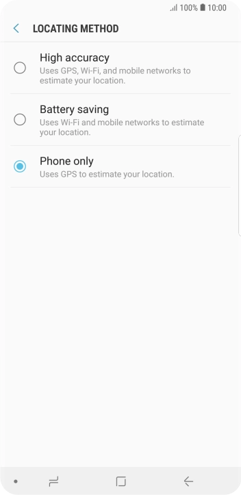If you select High accuracy, your phone can find your exact position using the GPS satellites, the mobile network and nearby Wi-Fi networks. Satellite-based GPS requires a clear view of the sky.
