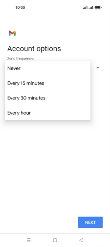 Press the required setting.