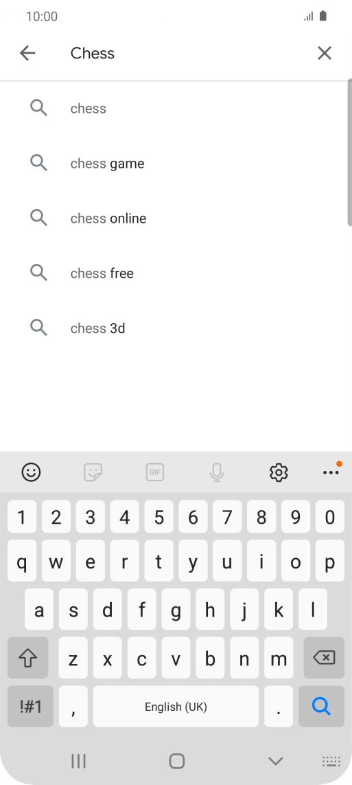 Key in the name or subject of the required app and press the search icon.