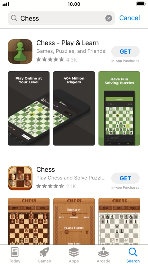 Press the required app.